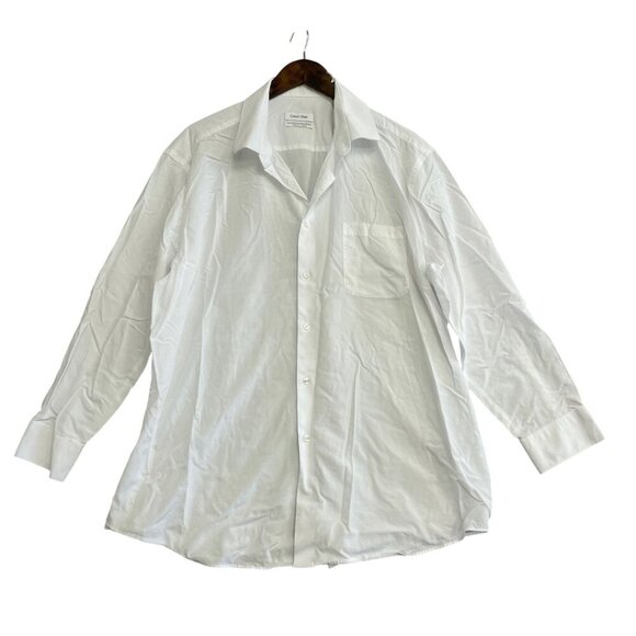 NWOT Calvin Klein Men's XL White Dress Shirt Regular Fit Button down - Picture 2 of 9